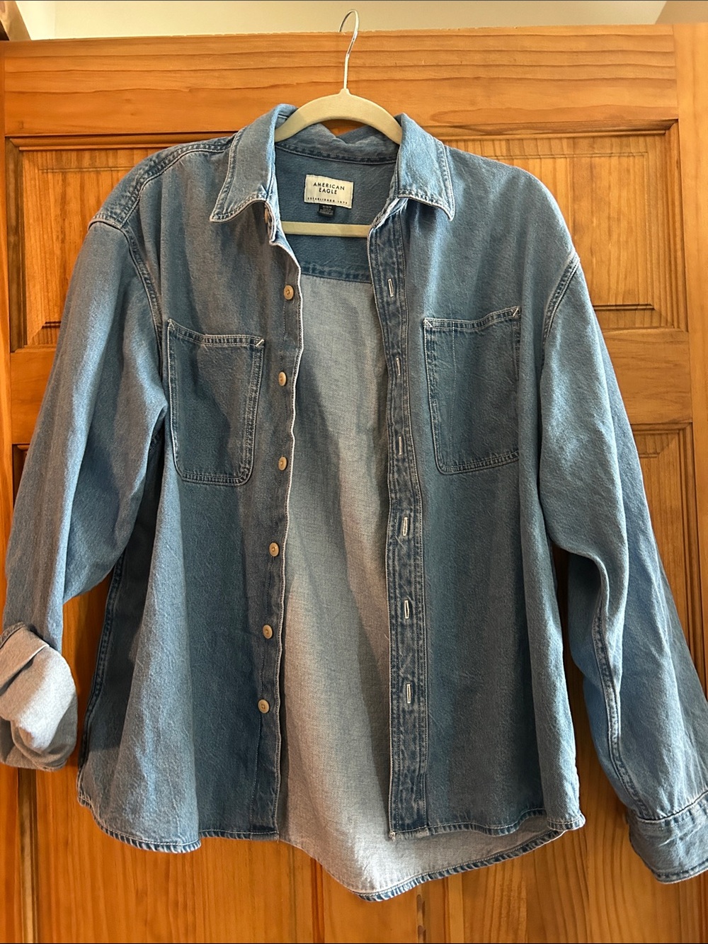 American Eagle Denim Button Down Shirt - M